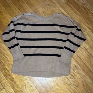 Striped Tan and Black Women's Sweater